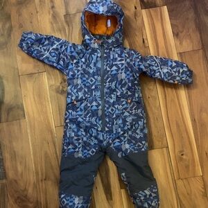 Patagonia Kids Geometric Blue Puffer Suit